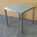 Chrome End Table Side Table w Frosted Glass Top